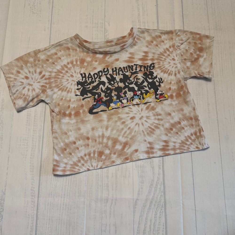 Disney Mickey and Friends Happy Haunting Tie Dye Halloween Shirt Kids Small 6/6X